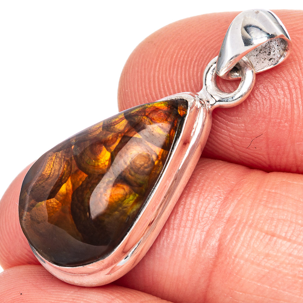 Rare Mexican Fire Agate Pendant 1 1/4" (925 Sterling Silver) P41694