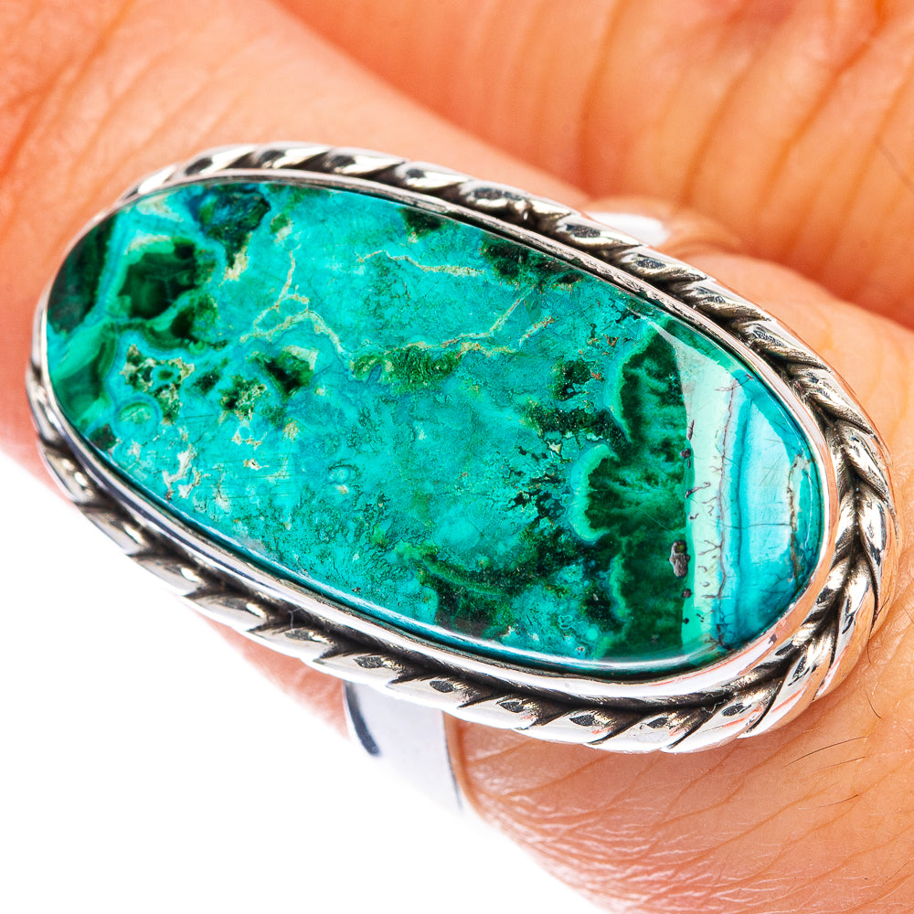 Malachite In Chrysocolla Ring Size 7 (925 Sterling Silver) R144553