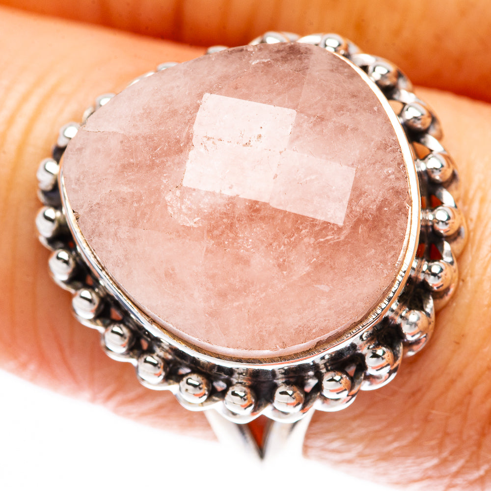 Rare Morganite Ring Size 8 (925 Sterling Silver) R2157