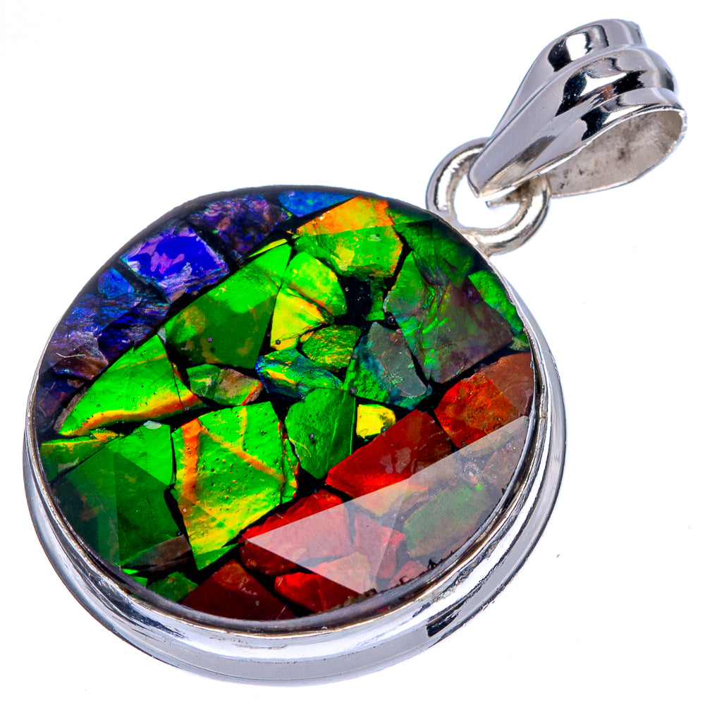 Rare Ammolite Pendant 1 3/8" (925 Sterling Silver) P39975