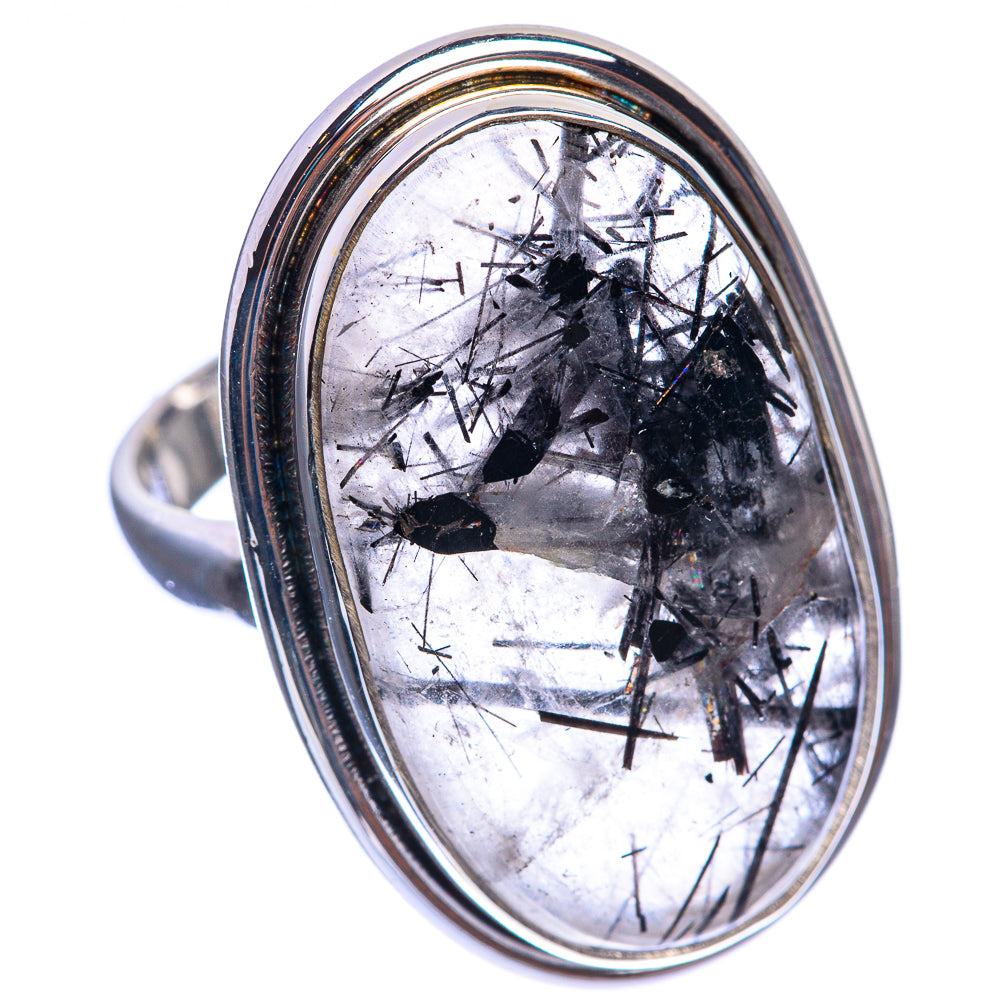 Tourmalinated Quartz 925 Sterling Silver Ring Size 7