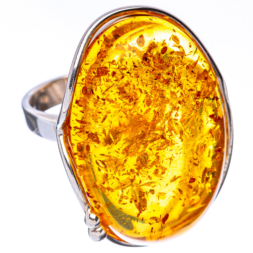 Baltic Amber Ring Size 8.5 (925 Sterling Silver) R1857