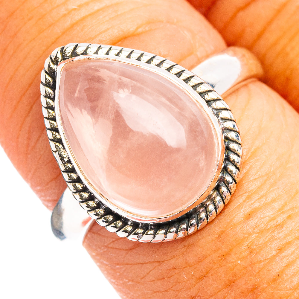 Rose Quartz Ring Size 8 (.925 Sterling Silver)