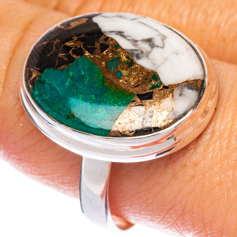 Chrysocolla Howlite Ring Size 10 (925 Sterling Silver) R1356