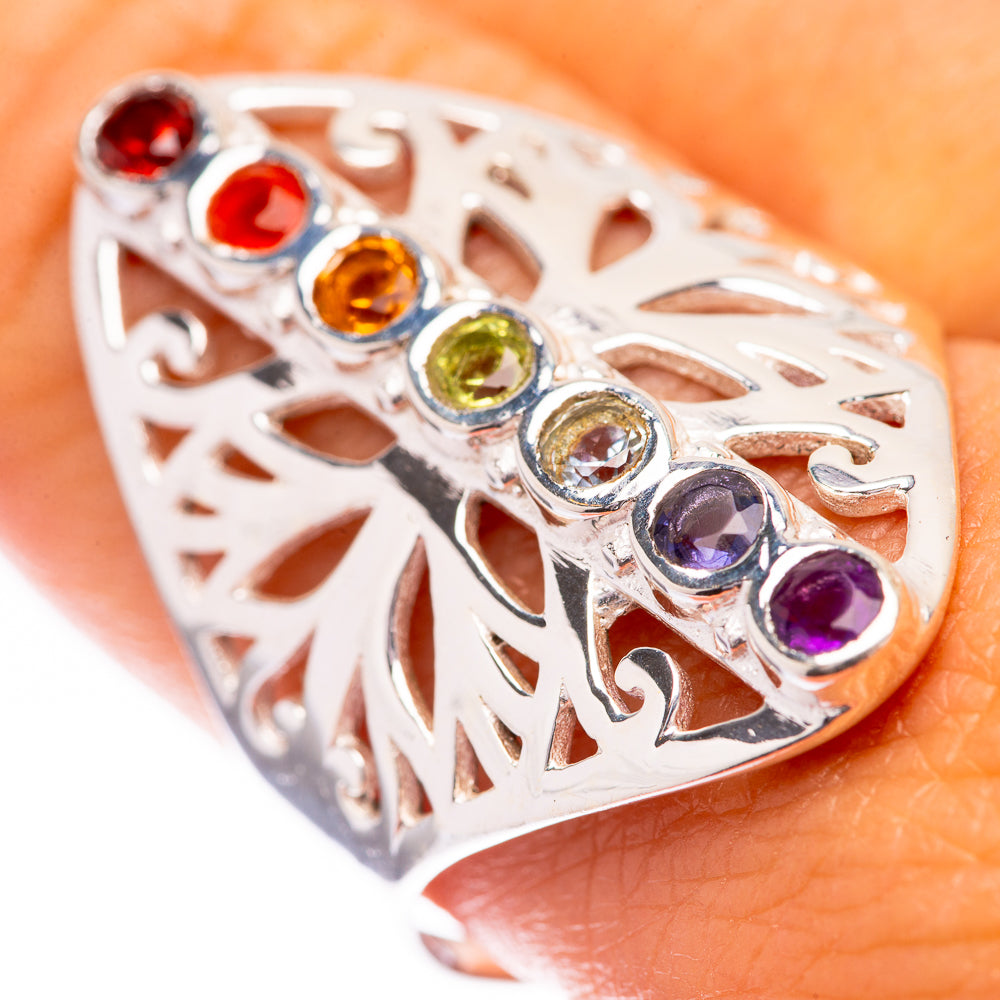 Rainbow Chakra Ring Size 9.75 (925 Sterling Silver) R140499