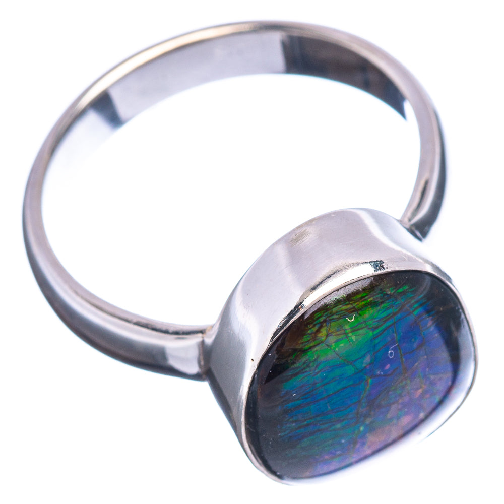 Premium Canadian Ammolite Ring Size 8 (.925 Sterling Silver)