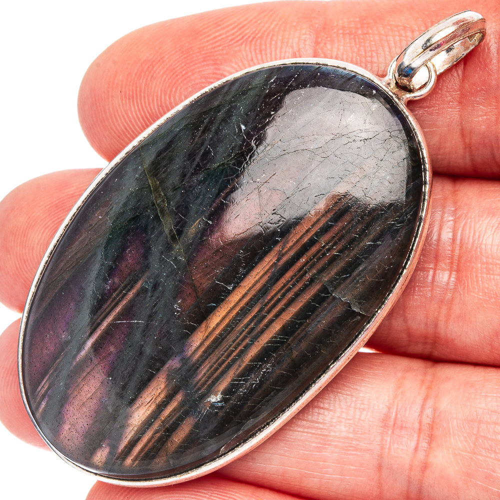 Labradorite Pendant 2 1/4" (Silver Plated)
