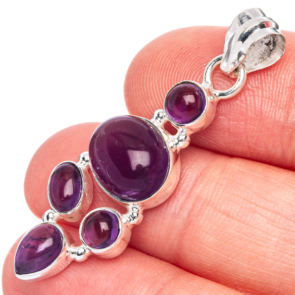 Amethyst Pendant 1 5/8" (925 Sterling Silver) P40139