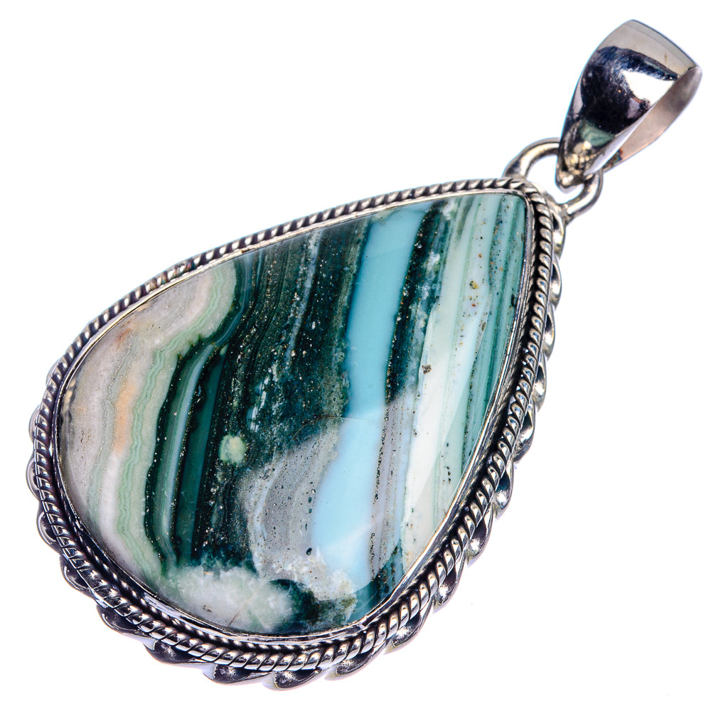 Ocean Jasper Pendant 2" (925 Sterling Silver) P39723