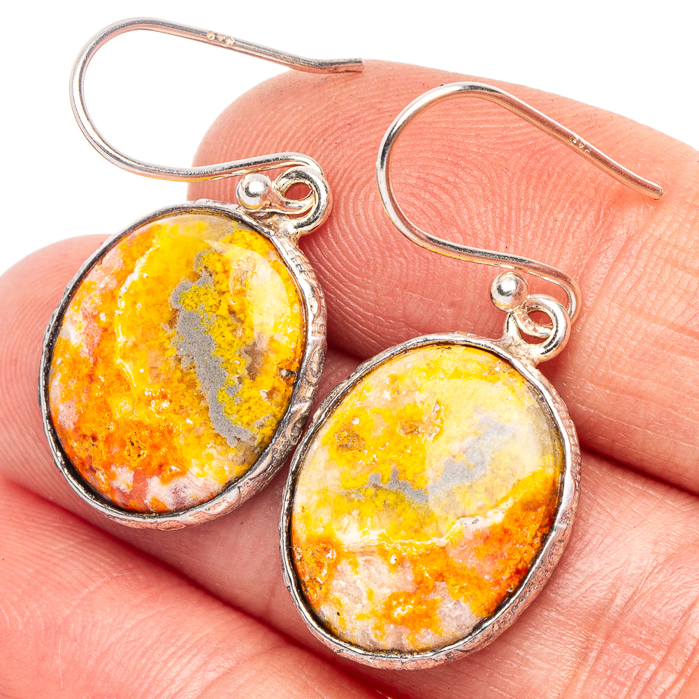 Bumble Bee Jasper Earrings 1 1/4" (925 Sterling Silver) E2290