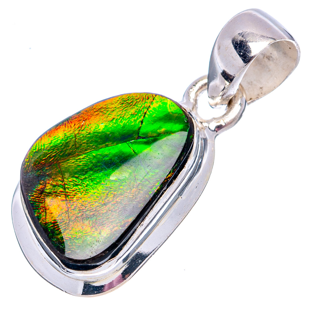 Premium Canadian Ammolite Pendant 1 1/8" (.925 Sterling Silver)