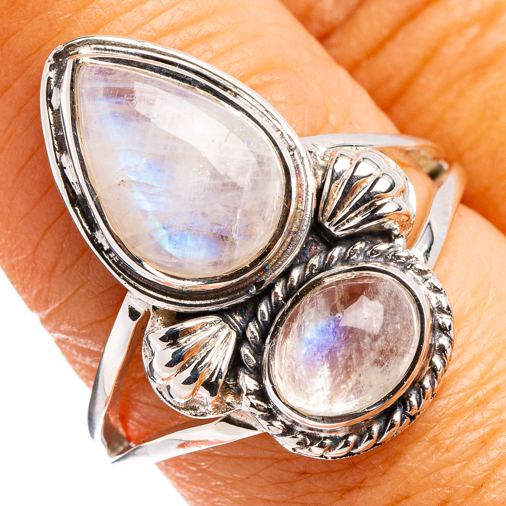 Premium Rainbow Moonstone Ring Size 8.75 (.925 Sterling Silver)