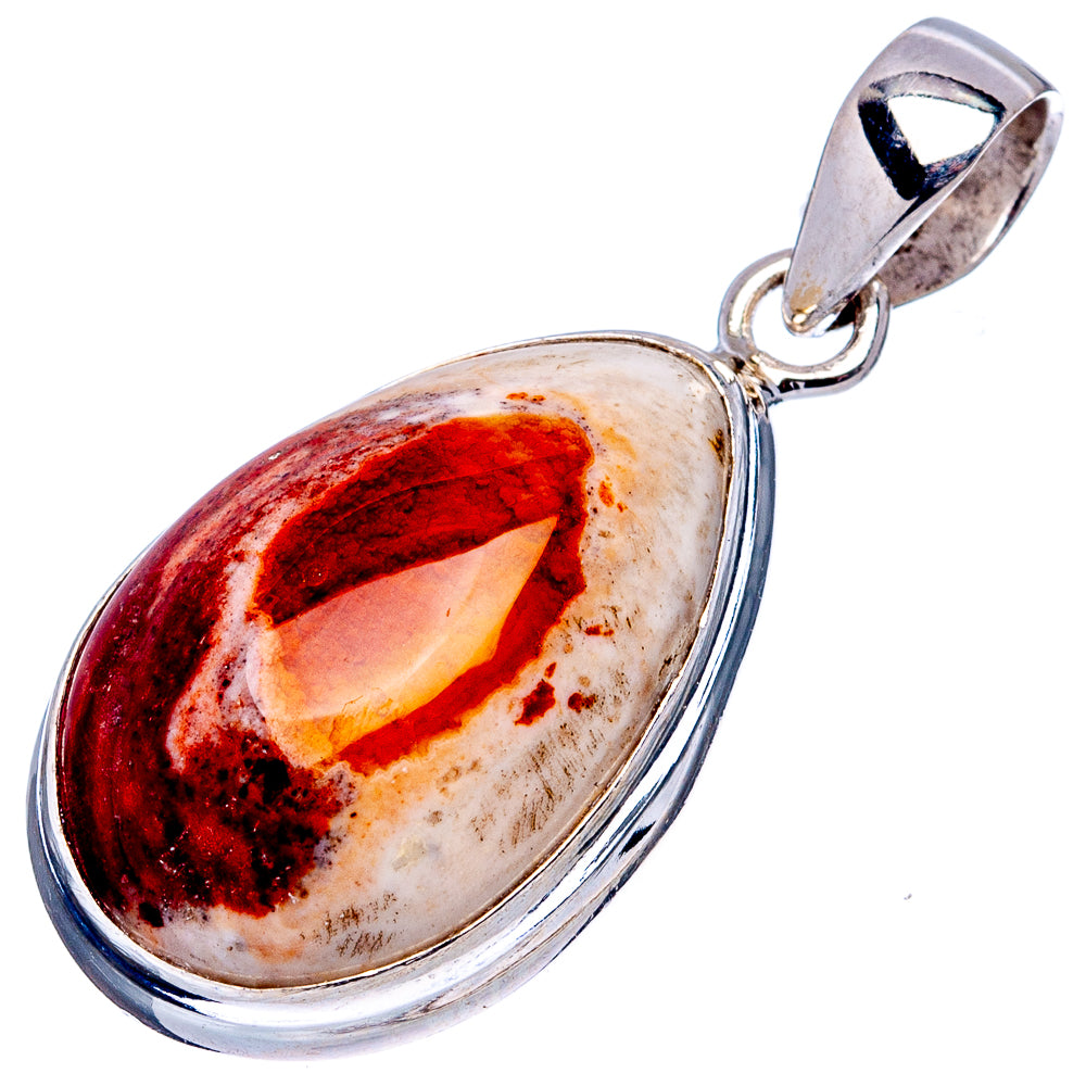 Rare Mexican Fire Opal Pendant 1 3/8" (.925 Sterling Silver)