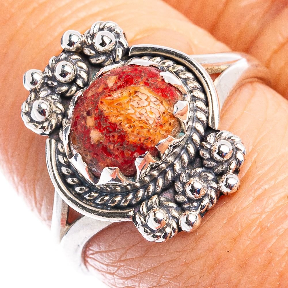 Sponge Coral Ring Size 8 (.925 Sterling Silver)