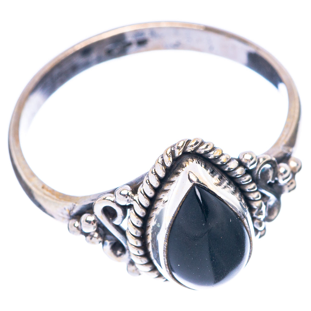 Black Onyx Ring Size 7.5 (925 Sterling Silver) R5602