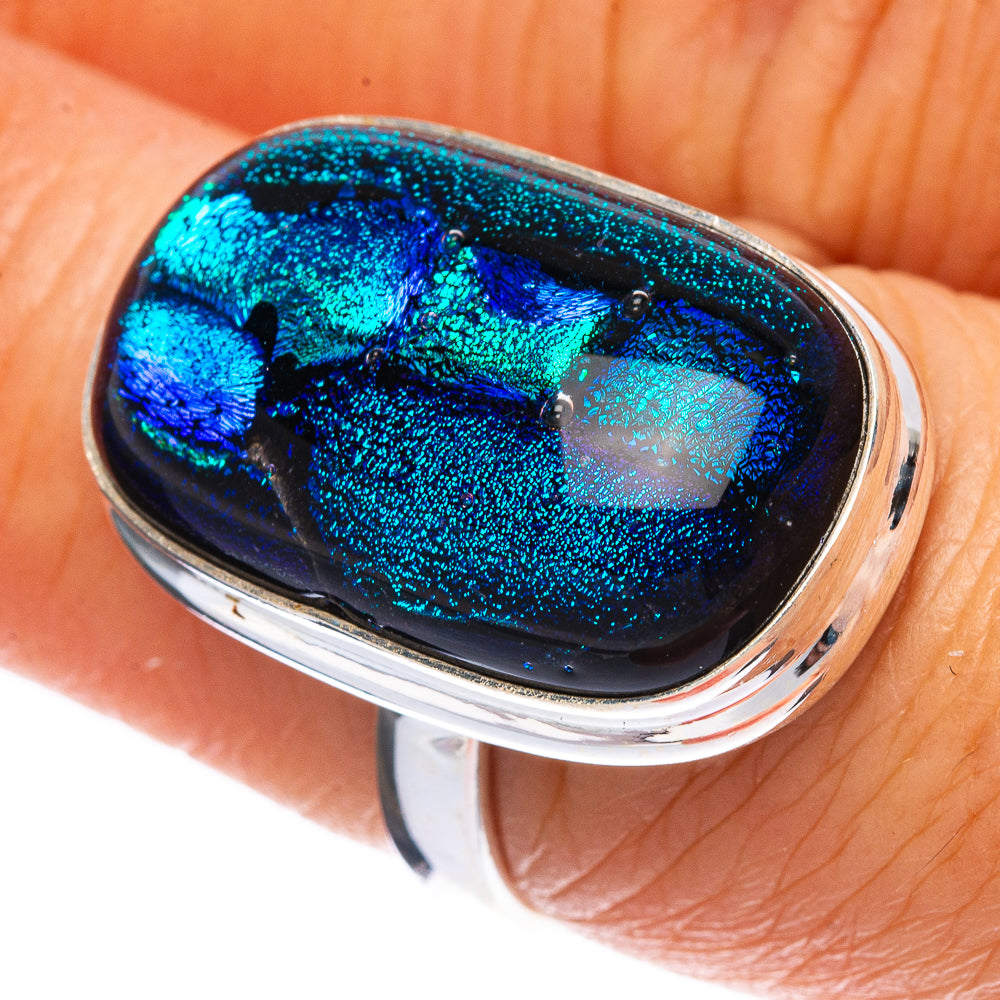Dichroic Glass Ring Size 7 (925 Sterling Silver) R146182