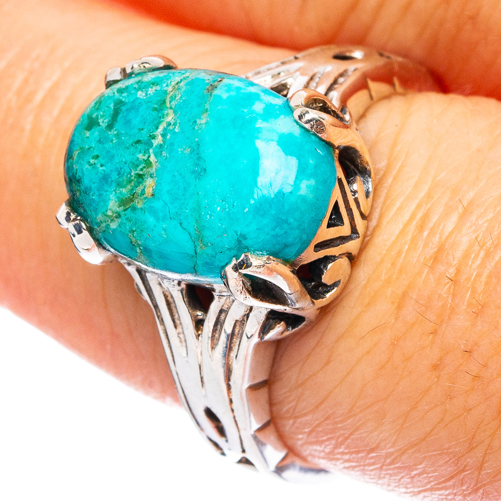 Rare Arizona Turquoise Ring Size 8 (925 Sterling Silver) R4723