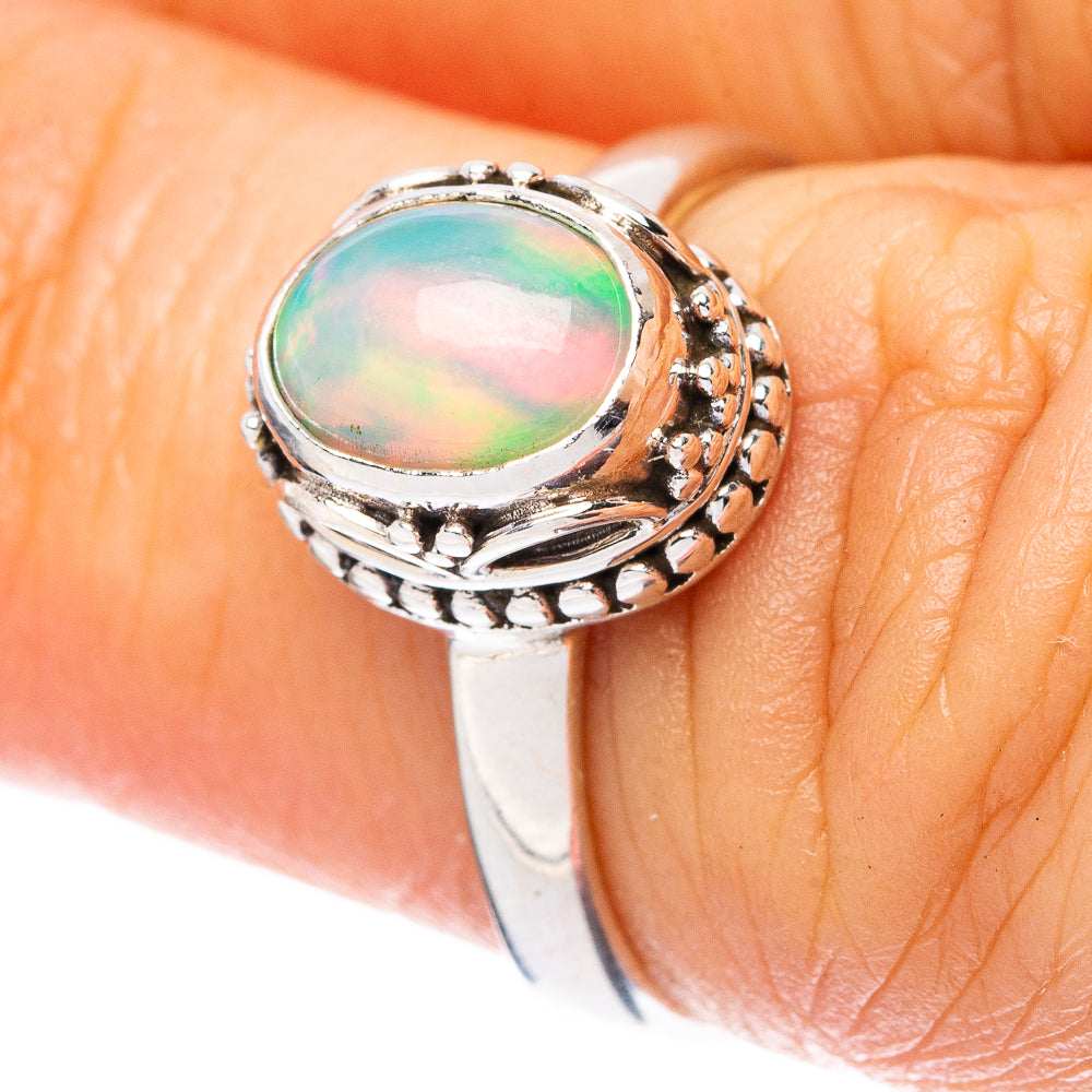 Rare Ethiopian Opal Ring Size 5.75 (925 Sterling Silver) R4329