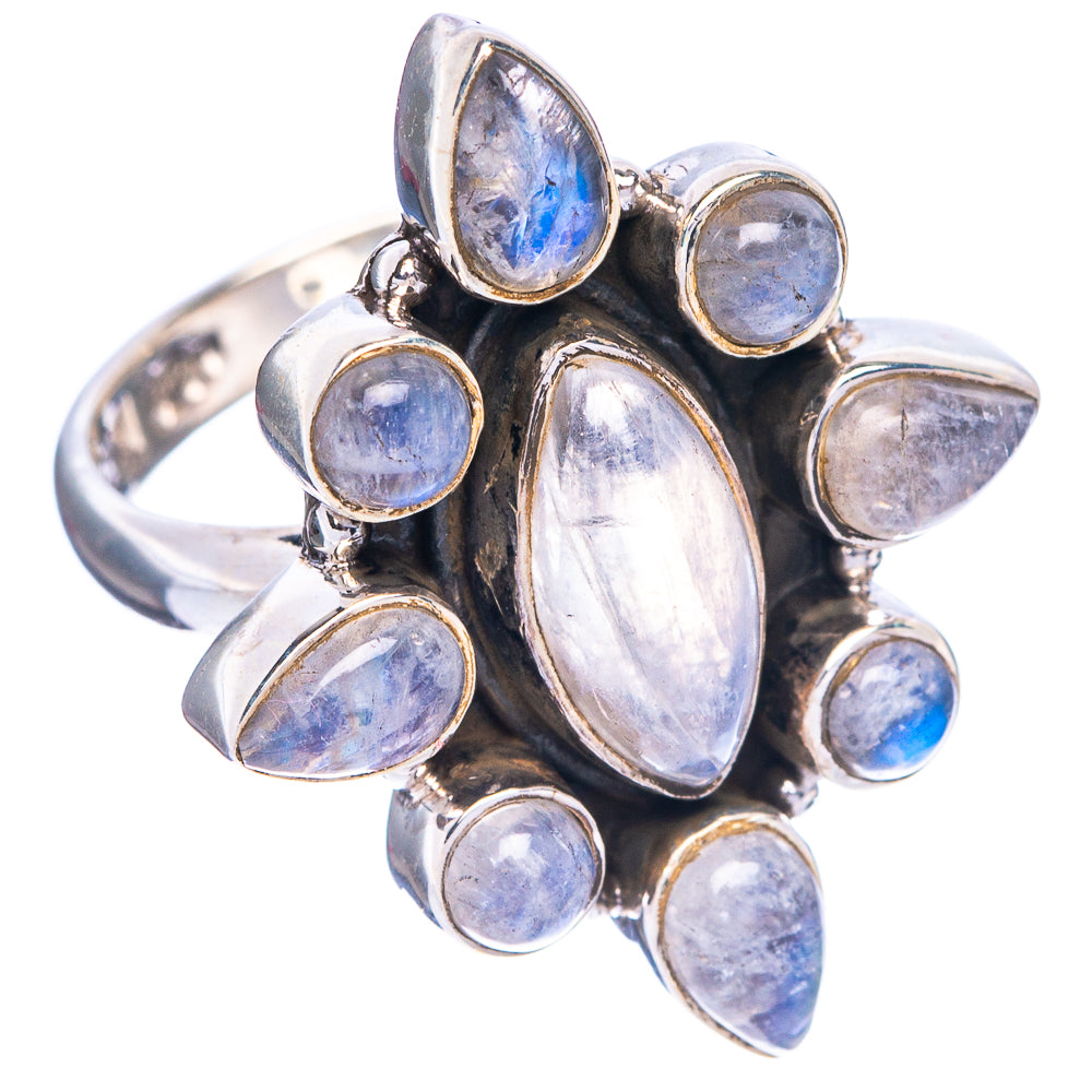 Rainbow Moonstone Ring Size 6.5 (925 Sterling Silver) R1284