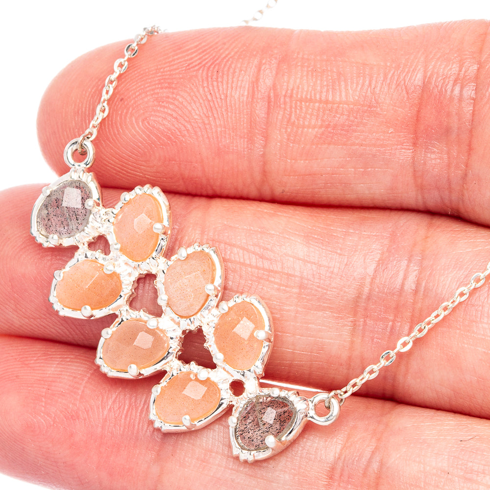 Carnelian, Tourmalinated Quartz Necklace 18" (925 Sterling Silver) N90039