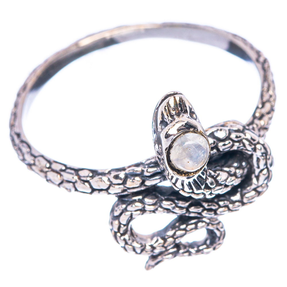 Rainbow Moonstone Snake 925 Sterling Silver Ring Size 7.75 (925 Sterling Silver) R5474
