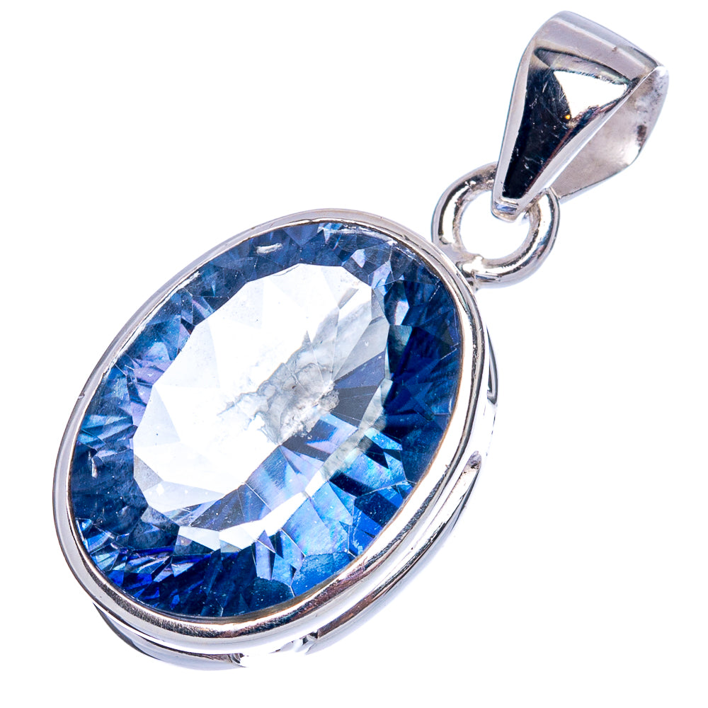 Blue Mystic Topaz Pendant 1 1/8" (925 Sterling Silver) P40340