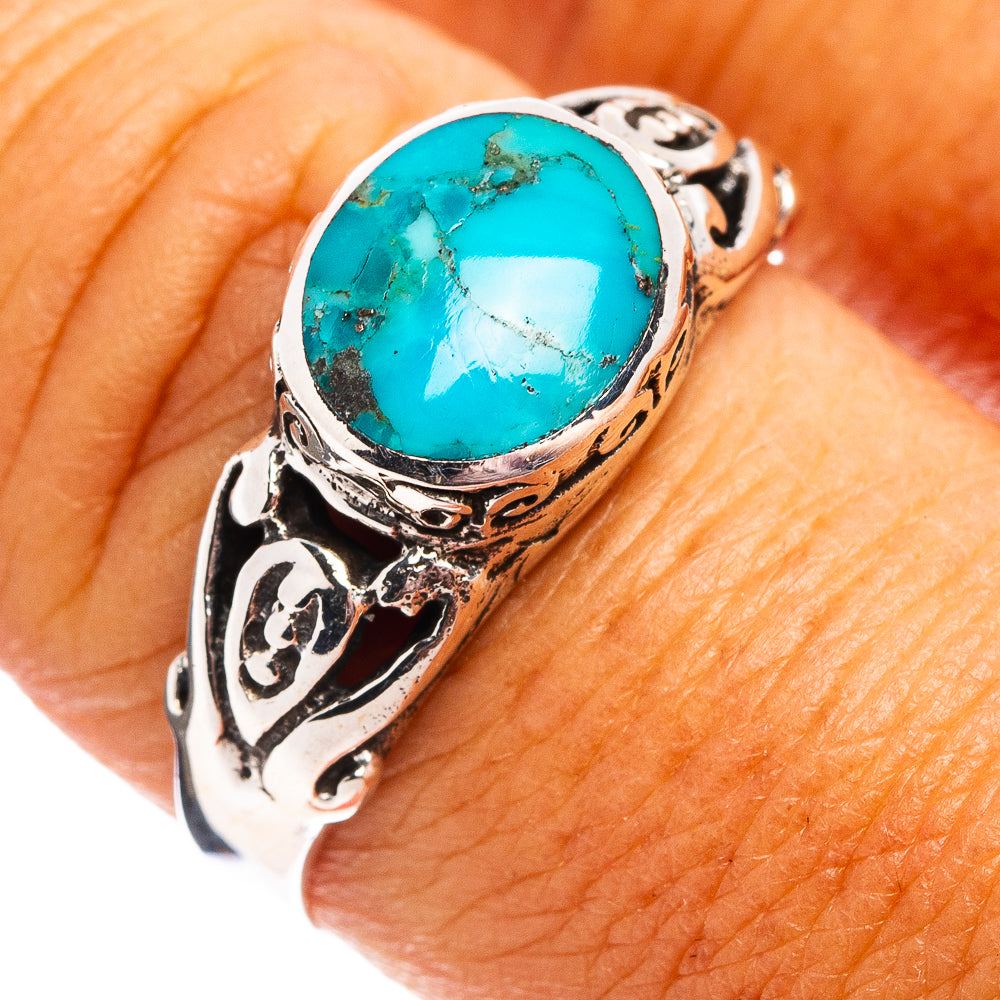 Native Style Mohave Turquoise Ring Size 9.5 (.925 Sterling Silver)