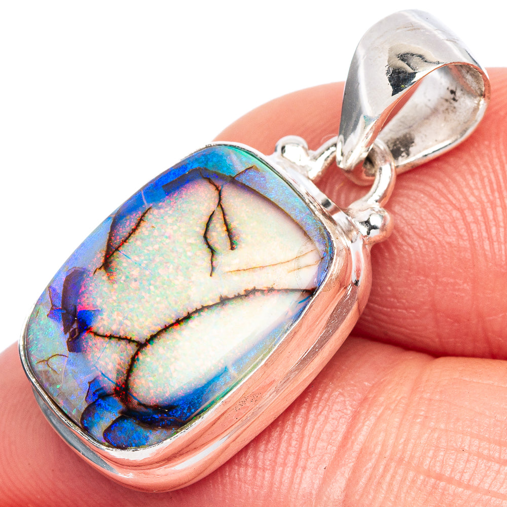 Rare Sterling Opal Pendant 1 1/8" (925 Sterling Silver) P41567