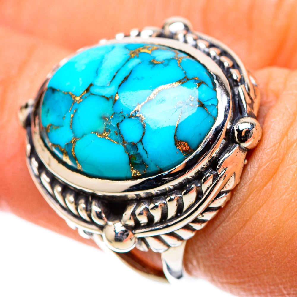 Blue Copper Composite Turquoise Ring Size 6.5 (925 Sterling Silver) RING138767