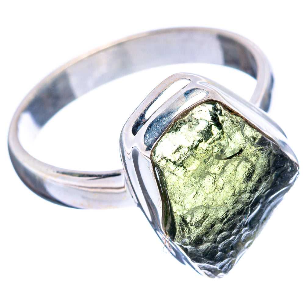 Rare Czech Moldavite Ring Size 7 (.925 Sterling Silver)