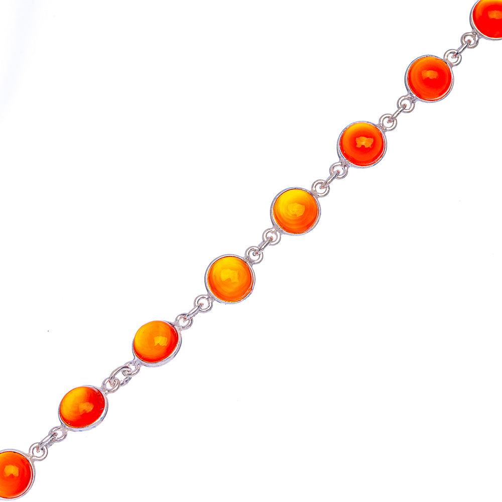 Value Carnelian Bracelets 7 1/8 To 8 1/4" (925 Sterling Silver) B90364