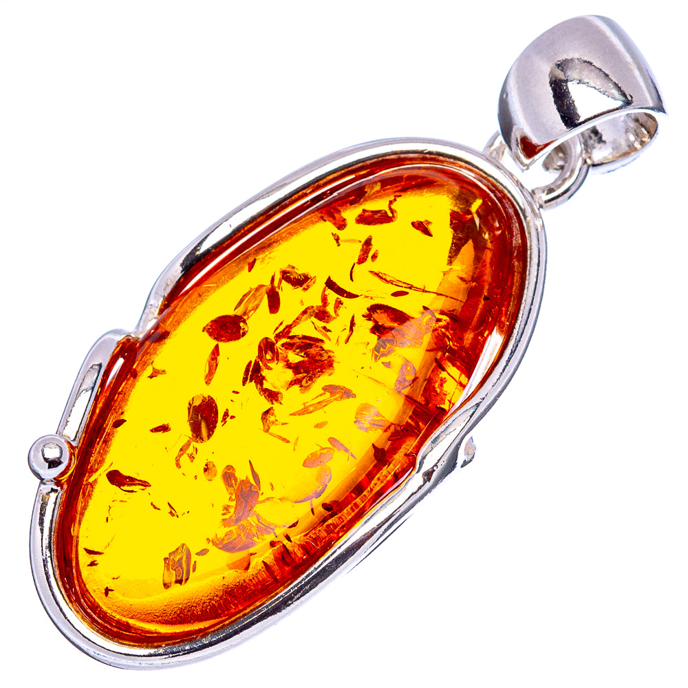Baltic Amber Pendant 1 5/8" (.925 Sterling Silver)
