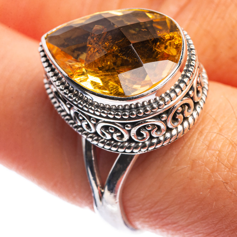 Faceted Citrine Ring Size 8.75 (925 Sterling Silver) R144094