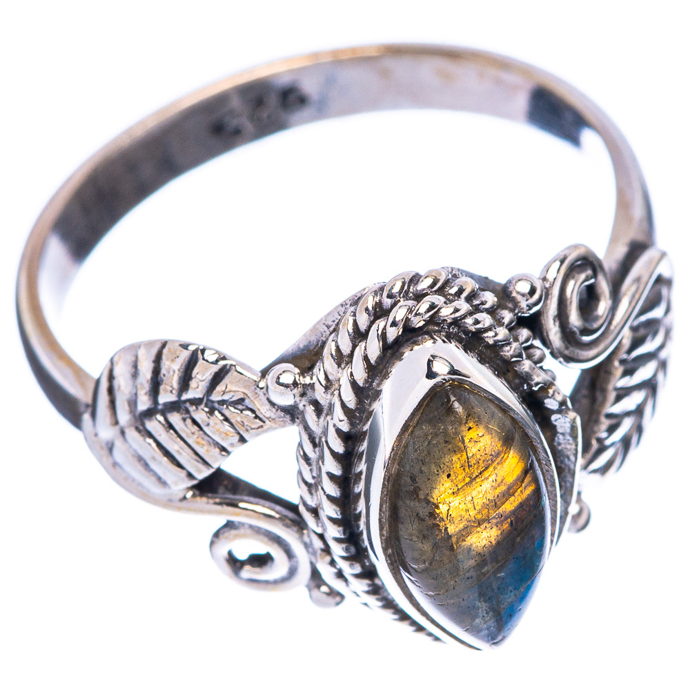 Labradorite Leaf 925 Sterling Silver Ring Size 6.75 (925 Sterling Silver) R5343