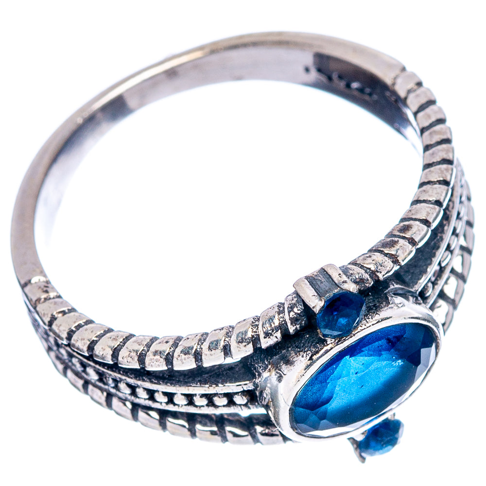Blue Quartz Dainty Ring Size 6.5 (.925 Sterling Silver)