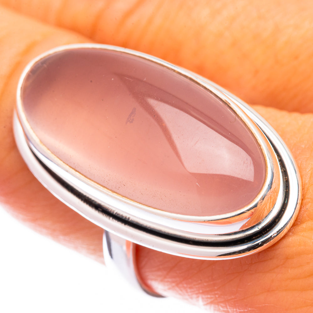 Large Rose Quartz Ring Size 8.75 (925 Sterling Silver) R141033