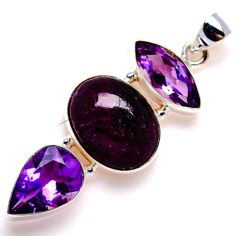 Russian Eudialyte, Amethyst Pendant 2" (925 Sterling Silver) PD38097