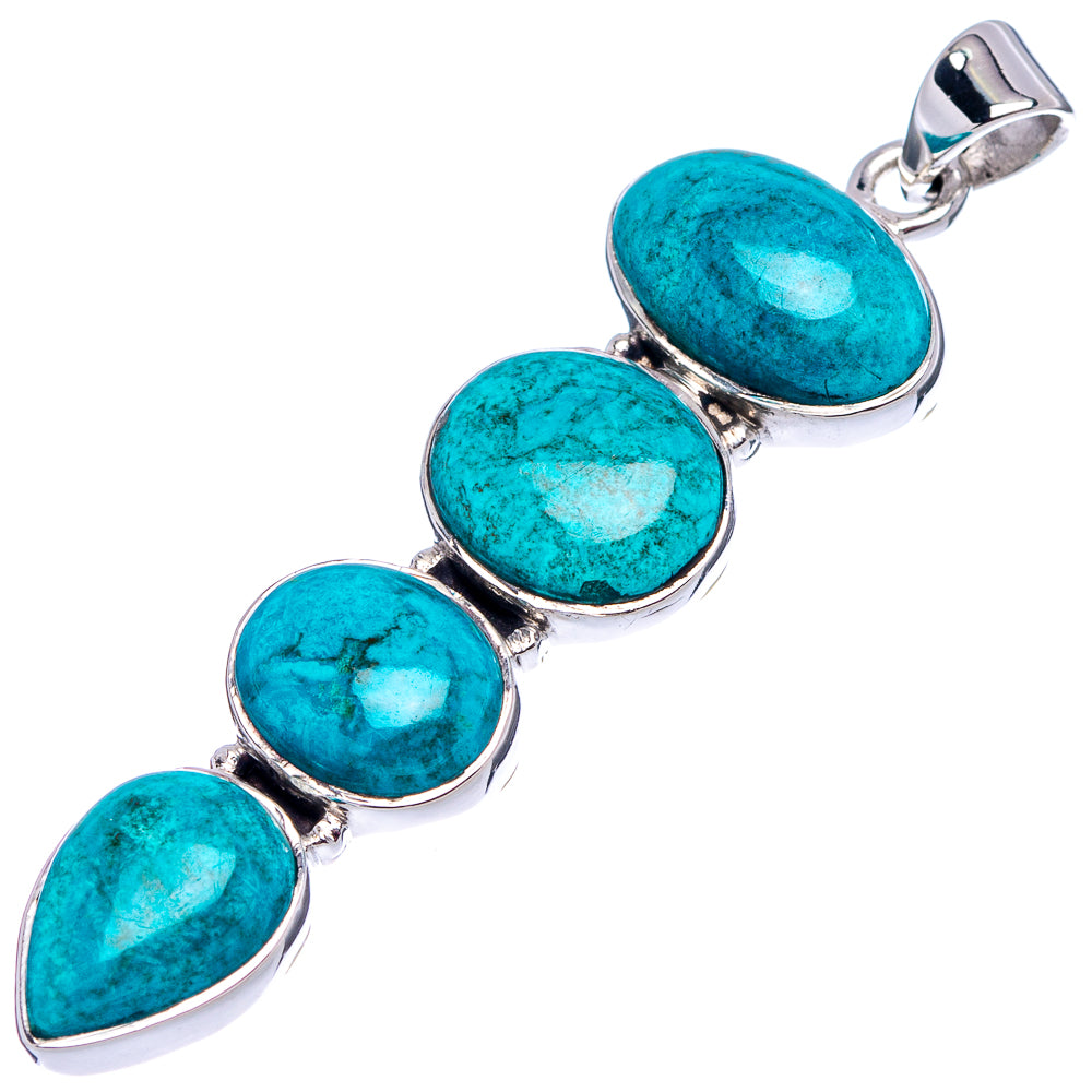 Premium Namibian Chrysocolla Pendant 2" (.925 Sterling Silver)