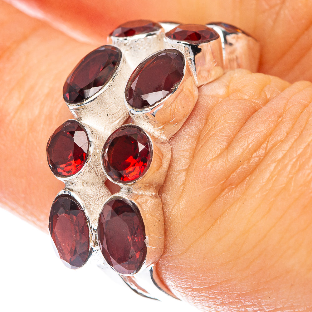 Garnet 925 Sterling Silver Ring Size 6.5 (925 Sterling Silver) R5436