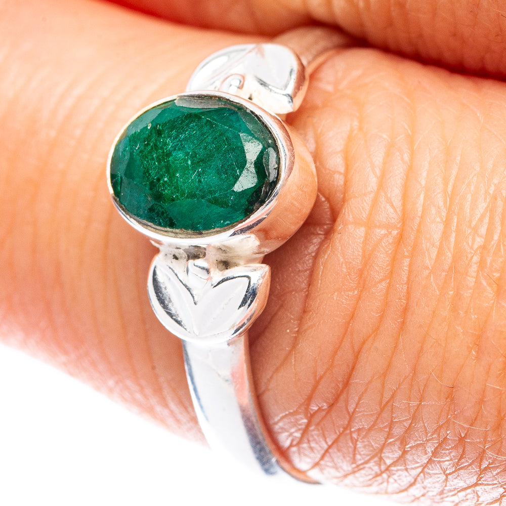Green Sillimanite Ring Size 7.75 (925 Sterling Silver) R5588