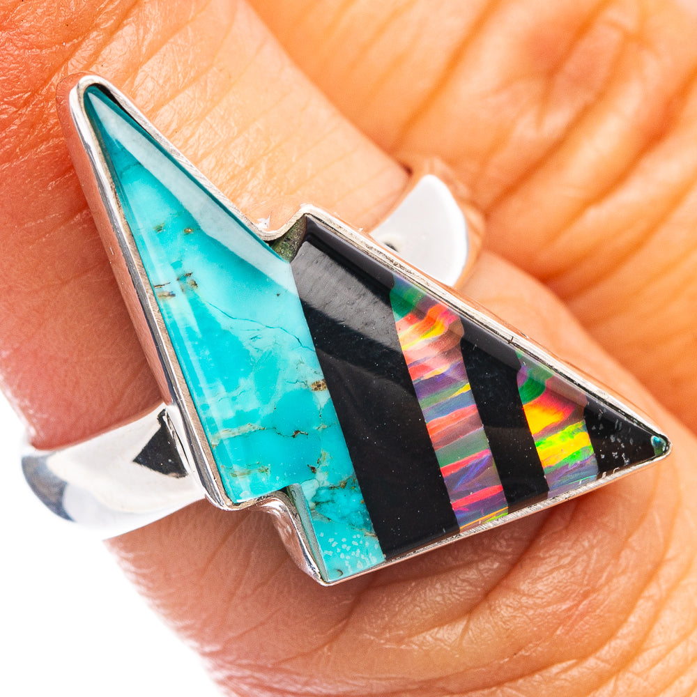 Premium Aura Opal Bolt Ring Size 6 (.925 Sterling Silver)