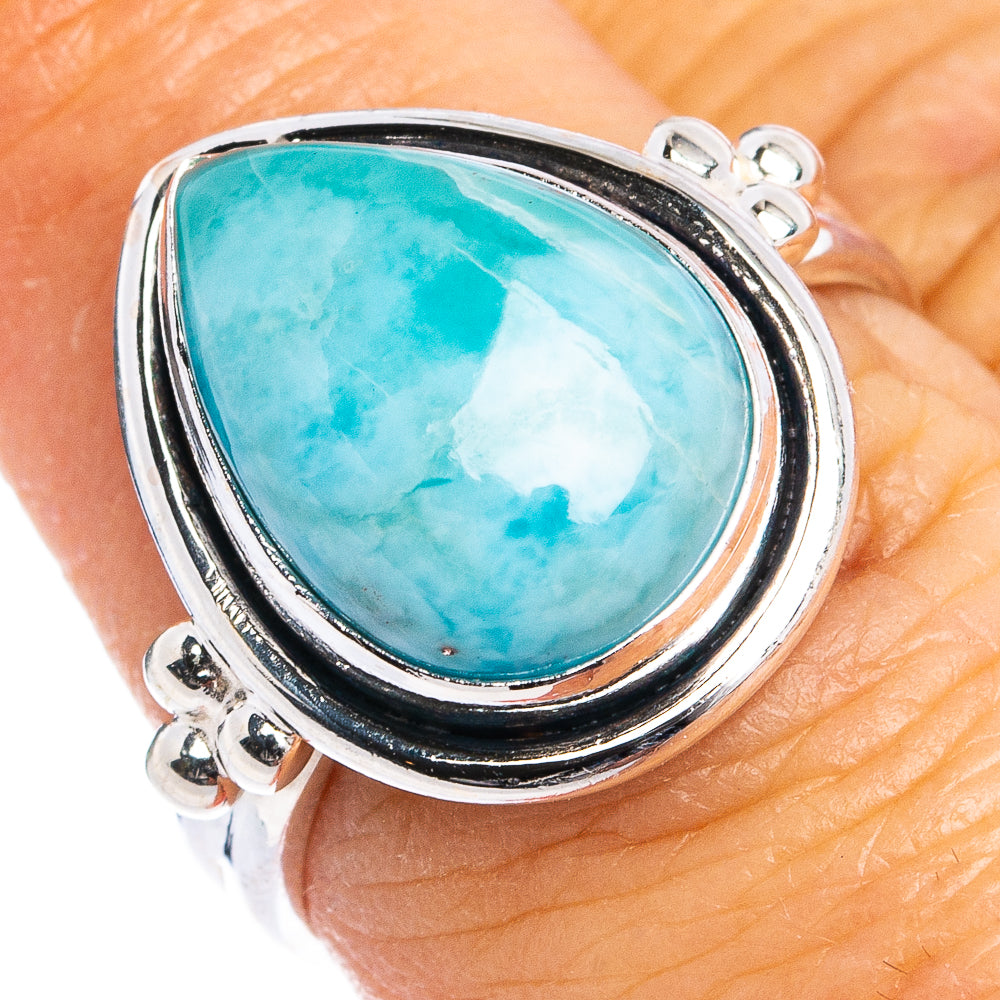 Rare Larimar Ring Size 7.25 (.925 Sterling Silver)