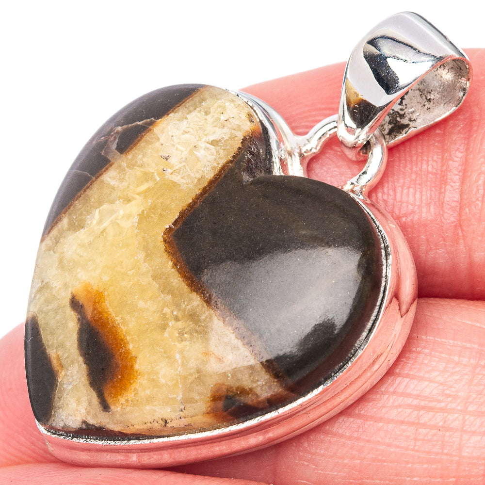 Septarian Heart Pendant 1 3/8" (925 Sterling Silver) P40895