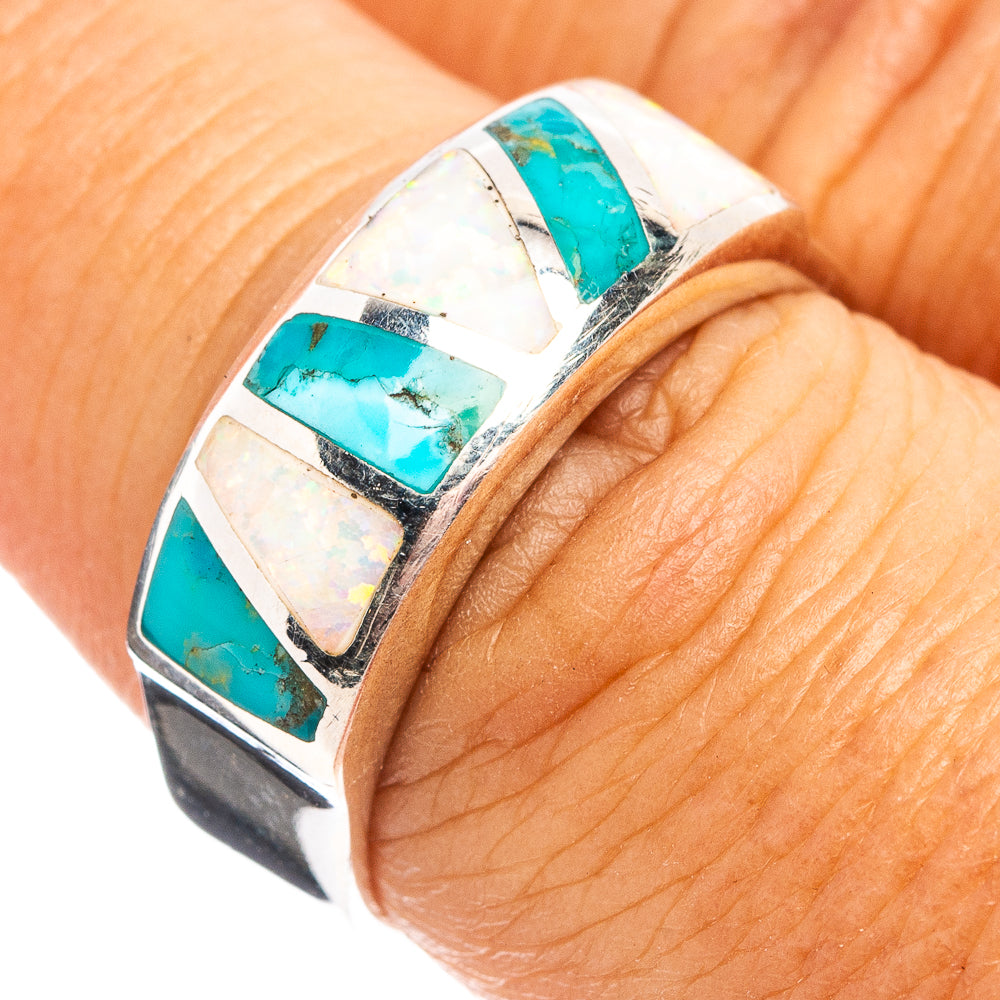 Native Style Mohave Turquoise Ring Size 7.25 (.925 Sterling Silver)