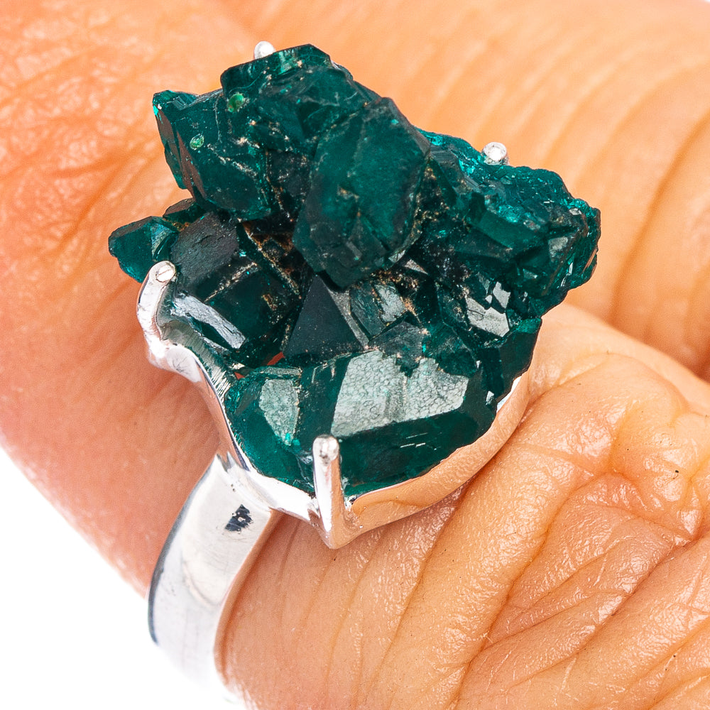 Rare Dioptase Ring Size 5 (.925 Sterling Silver)