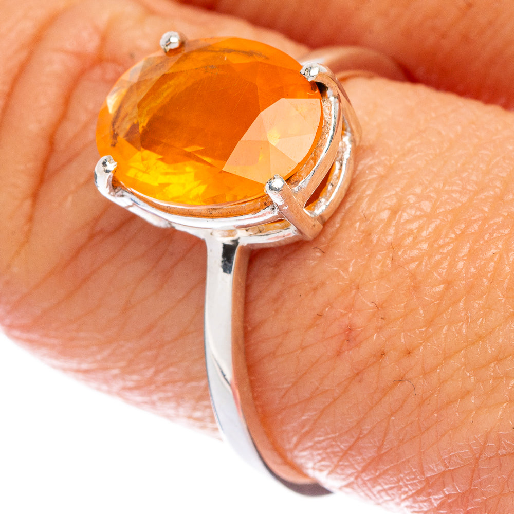 Rare Mexican Fire Opal Ring Size 9 (925 Sterling Silver) R146605