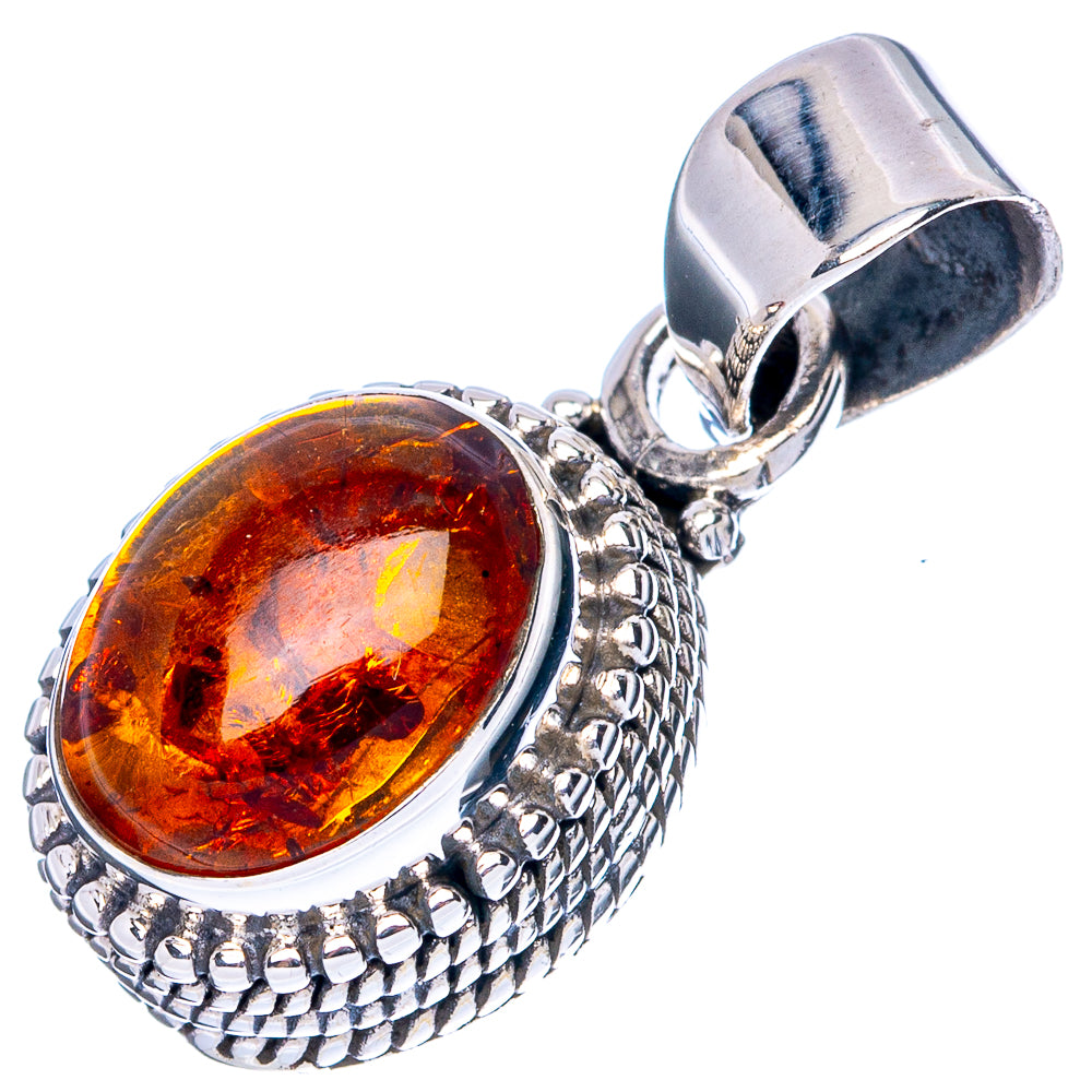Amber Pendant 7/8" (925 Sterling Silver) P42722