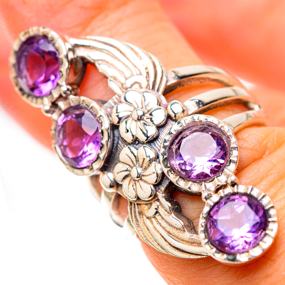 Large Faceted Amethyst 925 Sterling Silver Ring Size 6.25 (925 Sterling Silver) RING139713