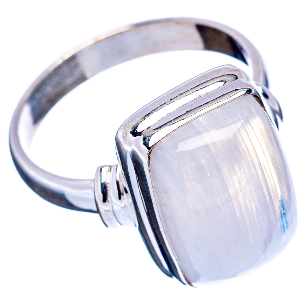 Rainbow Moonstone Ring Size 9 (.925 Sterling Silver)