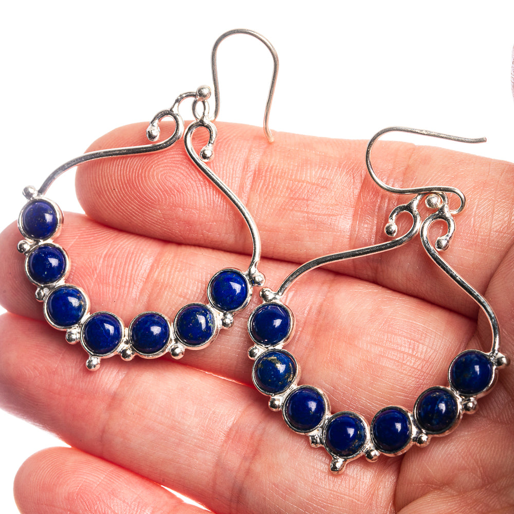 Lapis Lazuli Earrings 1 7/8" (925 Sterling Silver) E433006
